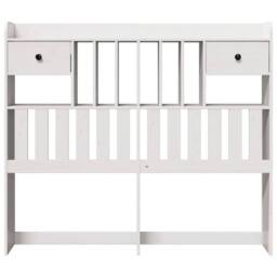 Berkfield Home Headboard with Storage White 135 cm Solid Wood Pine - thumbnail 1