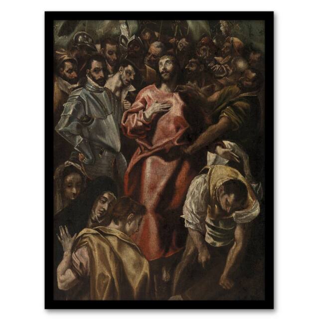 "Artery8 Espolio The Disrobing of Jesus Christ El Greco Framed Wall Art Print - Size: W12"" x H16""" - image 1