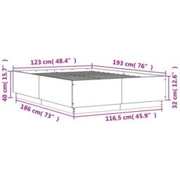Berkfield Home Bed Frame without Mattress Smoked Oak 120x190 cm Small Double in Brown - thumbnail 9