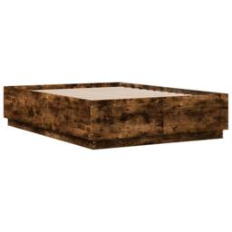 Berkfield Home Bed Frame without Mattress Smoked Oak 120x190 cm Small Double in Brown - thumbnail 6