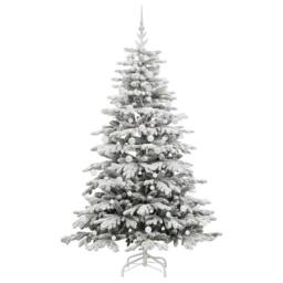 Berkfield Home Artificial Hinged Christmas Tree White 210 cm PE & PVC - thumbnail 4