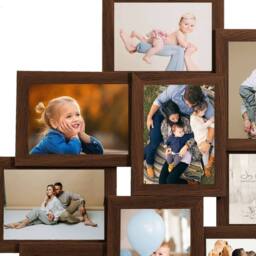 Berkfield Home Collage Photo Frame for 10x(13x18 cm) Picture Dark Brown MDF - Size: 13x18 cm - thumbnail 4