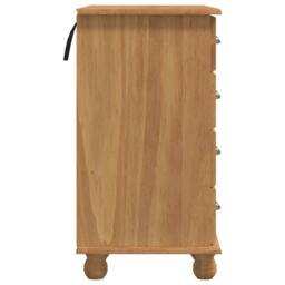 Berkfield Home Desk 'ASKIM'with Drawers 95x40x75 cm Solid Wood Pine in Brown - Size: 95 x 40 x 75 cm - thumbnail 6