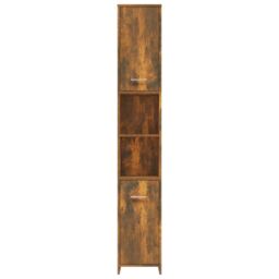 Berkfield Home Bathroom Cabinet Smoked Oak 30x30x183.5 cm Engineered Wood in Brown - thumbnail 3
