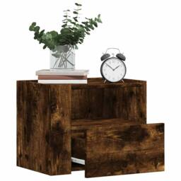 Berkfield Home Wall-mounted Bedside Cabinets 2 pcs Smoked Oak 45x30x35 cm in Brown - Size: 45 x 30 x 35 cm - thumbnail 2