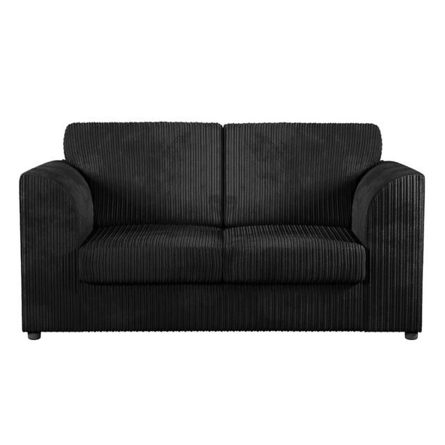 Furnishings For Less UK Luxor Jumbo Cord Fabric 2 Seater Sofa - Fullback in Black - image 1