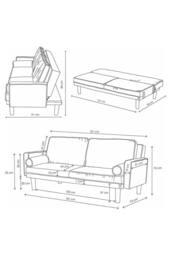 Homescapes Stanley Velvet Click Clack Sofa Bed with Armrests in Navy - thumbnail 6