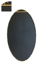 "MirrorOutlet Gold Metal Framed Oval Garden Wall Mirror 79"" X 44"" (200 x 112CM) - Size: 1 Pack" - thumbnail 4