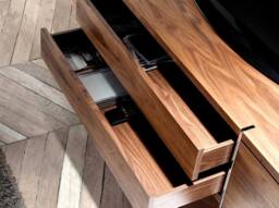 Angel Cerda Walnut TV Stand 180cm with Chrome Stainless Steel in Brown - thumbnail 5