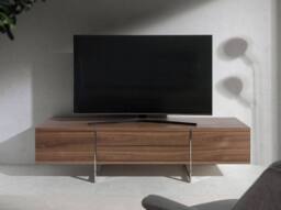 Angel Cerda Walnut TV Stand 180cm with Chrome Stainless Steel in Brown - thumbnail 3