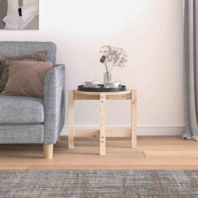 Berkfield Home Beautiful Coffee Table Ã˜ 52.5x45 cm Solid Wood Pine in Light Brown - image 1