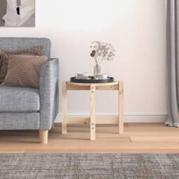 Berkfield Home Beautiful Coffee Table Ã˜ 52.5x45 cm Solid Wood Pine in Light Brown - thumbnail 1