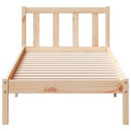 Berkfield Home Extra Long Bed Frame without Mattress 80x210 cm Solid Wood Pine in Natural - thumbnail 4