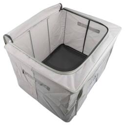 VOGREX 3Pcs 66L Foldable Oxford Cloth Storage Box with Steel Frame Organizer in Grey - thumbnail 4