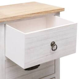 Berkfield Home Side Cabinet 35x25x87 cm Paulownia Wood in White - Size: 35 x 25 x 87 cm - thumbnail 6