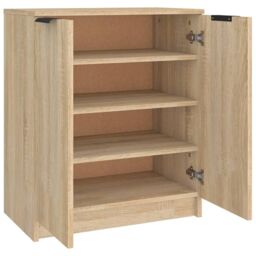 Berkfield Home Shoe Cabinet Sonoma Oak 59x35x70 cm Engineered Wood in Brown - Size: 59 x 35 x 70 cm - thumbnail 5
