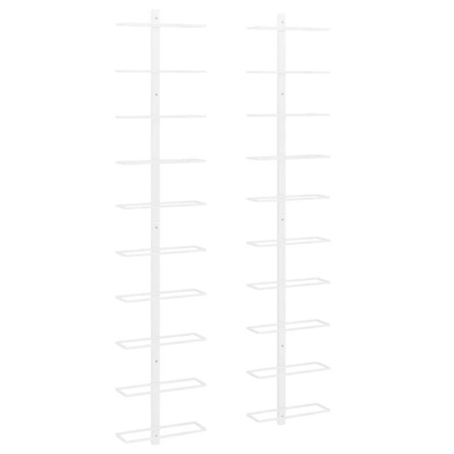 Berkfield Home Wall-mounted Wine Rack for 10 Bottles 2 pcs White Metal - image 1