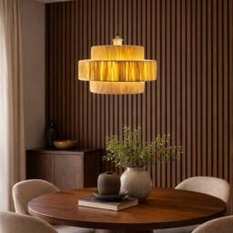 CGC Lighting Kefira Straw Paper Three Large Easy Fit Hand Made Lampshade in Natural - thumbnail 9