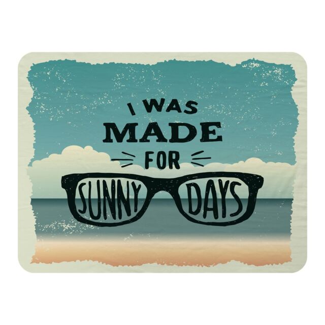 Benjamin Tate Design I Was Made For Sunny Days Blanket in Natural - Size: 120 cm x 150 cm - image 1