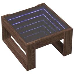 Berkfield Home Decorative Coffee Table with Infinity LED Brown Oak 50x53x30 cm - Size: 50 x 53 x 30 cm - thumbnail 1