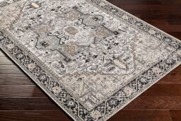 Livabliss Lavadora-Washable Black Beige Grey Traditional Vintage Boho Living Rug - Size: 200 cm diameter - thumbnail 5