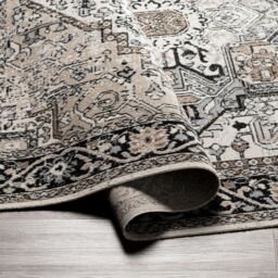 Livabliss Lavadora-Washable Black Beige Grey Traditional Vintage Boho Living Rug - Size: 200 cm diameter - thumbnail 4