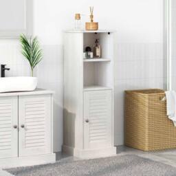 Berkfield Home Classic Bathroom Cabinet with Storage White Solid pine wood - thumbnail 2