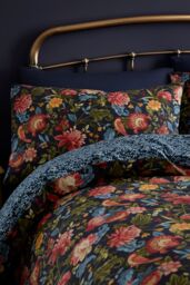 Dreams & Drapes 'Bejewelled' Soft 100% Cotton Duvet Cover Set in Navy - Size: Single - thumbnail 2