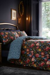 Dreams & Drapes 'Bejewelled' Soft 100% Cotton Duvet Cover Set in Navy - Size: Single - thumbnail 1
