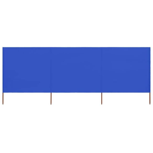 Berkfield Home 3-panel Wind Screen Fabric 400x120 cm Azure Blue - image 1