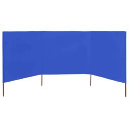 Berkfield Home 3-panel Wind Screen Fabric 400x120 cm Azure Blue - thumbnail 3