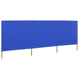 Berkfield Home 3-panel Wind Screen Fabric 400x120 cm Azure Blue - thumbnail 2