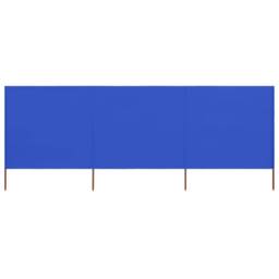 Berkfield Home 3-panel Wind Screen Fabric 400x120 cm Azure Blue - thumbnail 1