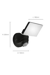 Eglo Pagino LED Black Plastic Wall Spotlight With Sensor - thumbnail 5