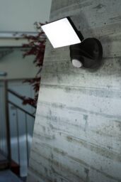 Eglo Pagino LED Black Plastic Wall Spotlight With Sensor - thumbnail 1