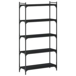Berkfield Home Bookcase 5-Tier Black 80x30x154 cm Engineered Wood - Size: 80 x 30 x 154 cm - thumbnail 6