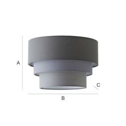 ValueLights Aztec Grey Shades Three Tier Easy Fit Ceiling Lamp Shade with Bulb in Dark Grey - thumbnail 7