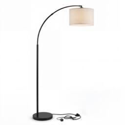 Emitto Arc Floor Lamp 4 Color Temperatures Standing Lamp Remote Foot Switch in Beige - thumbnail 1