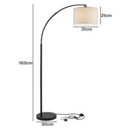 Emitto Arc Floor Lamp 4 Color Temperatures Standing Lamp Remote Foot Switch in Beige - thumbnail 4