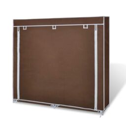 Berkfield Home Fabric Shoe Cabinet with Cover 115 x 28 x 110 cm Brown - thumbnail 4