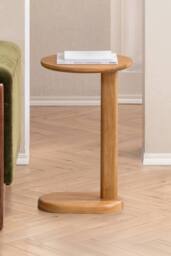 MH London Nora Solid Wood C Shaped Living Room Sofa Side Table Bedside End Table in Amber - thumbnail 2