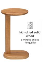 MH London Nora Solid Wood C Shaped Living Room Sofa Side Table Bedside End Table in Amber - thumbnail 6
