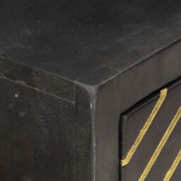 Berkfield Home Console Table Black & Gold 90x30x75 cm Solid Mango Wood - Size: 90 x 30 x 75 cm - thumbnail 3