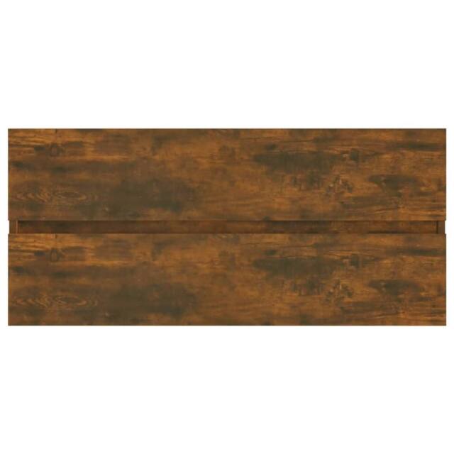 Berkfield Home Sink Cabinet Smoked Oak 100x38.5x45 cm Engineered Wood in Brown - image 1