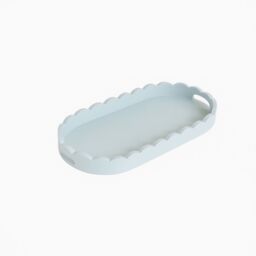 Melody Maison Pale Blue Oblong Scalloped Tray - 50cm - thumbnail 1