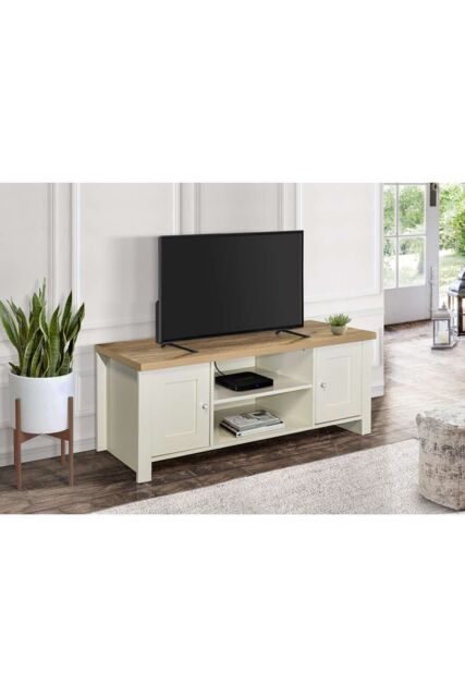 Birlea TV Unit Blue Oak Highgate Large Entertainment Navy Farmhouse Shabby Chic in Cream - image 1