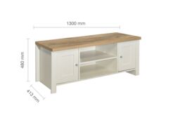 Birlea TV Unit Blue Oak Highgate Large Entertainment Navy Farmhouse Shabby Chic in Cream - thumbnail 6