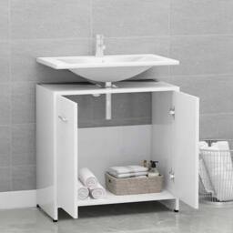 Berkfield Home Bathroom Cabinet White 60x33x61 cm Engineered Wood - Size: 60 x 33 x 61 cm - thumbnail 3