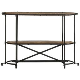 Berkfield Home Console Table 110x42x76 cm Solid Wood Reclaimed in Brown - Size: 110 x 42 x 76 cm - thumbnail 4