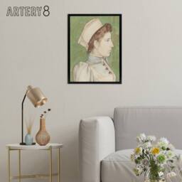 "Artery8 Portrait of Nurse Nelly in Uniform Framed Canvas Wall Art Print Toorop in Green - Size: W12"" x H16""" - thumbnail 3